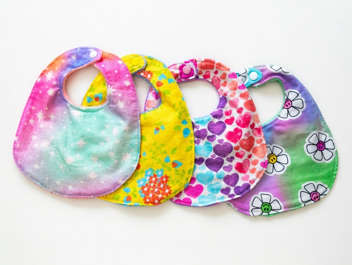Quilted Bibs - 4 pack